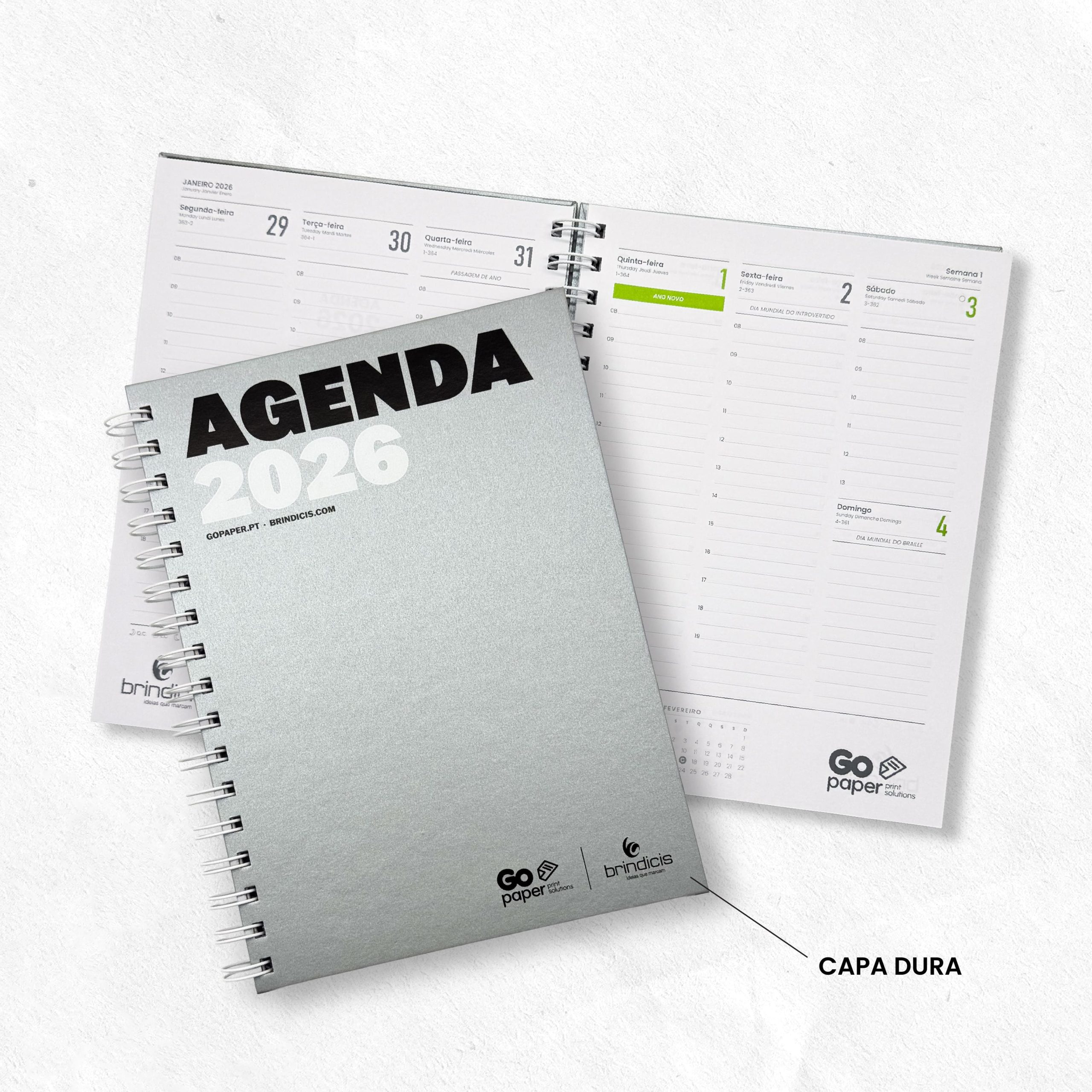 Agenda Semanal 2026 Personalizada c/ capa dura